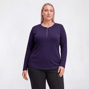 Plus Size Hasting & Smith Long Sleeve Solid Henley Tee alternate view